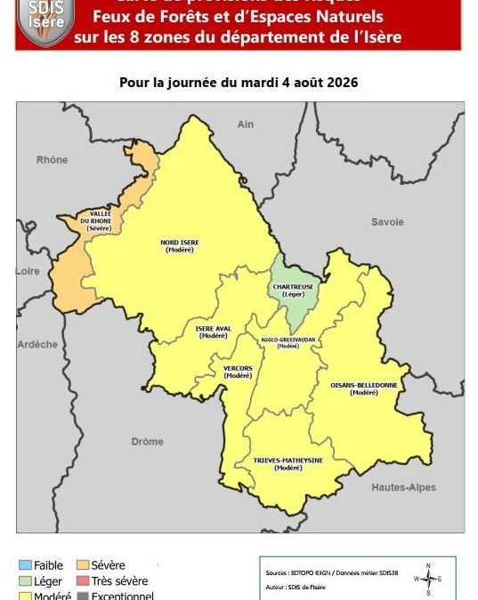 ALÉA INCENDIE MODÉRÉ // RÉOUVERTURE DE LA RÉSERVE A CHASSE BARBIER ET THIERVOZ
